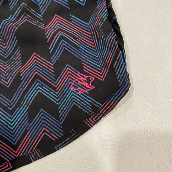 Rabbit Running Shorts Multicolor Zig Zag Print Black Size Medium - Picture 4 of 7